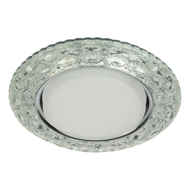 Светильник точечный Эра DK LD24 Б0029631 SL/WH Gx53 декор c Led подсветкой прозрачный
