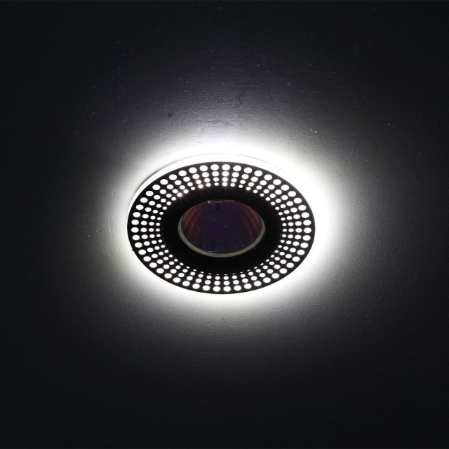 Светильник точечный Эра DK LD41 Б0037383 WH/BK MR16 декор cо светодиодной подсветкой белый/черный
