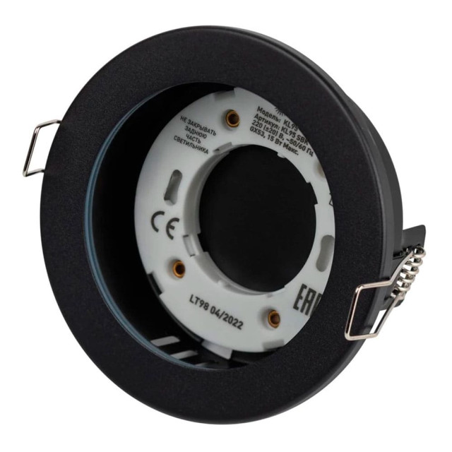 Светильник встраиваемый Эра KL95 Б0055812 SBK GX53 IP44 110*55 мм влагозащищенный черный