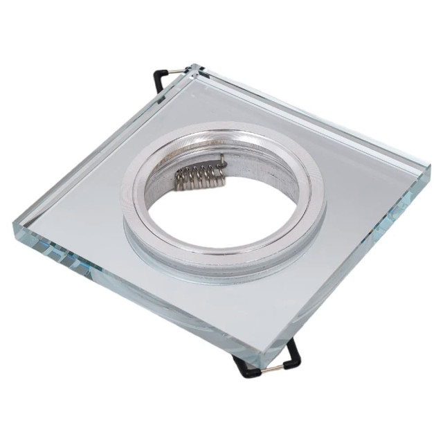 Светильник точечный Эра DK8 C0043740 CH/WH MR16 12V/220V 50W декор стекло квадрат хром/зеркальный