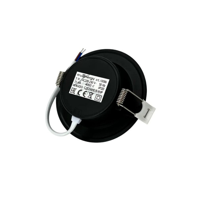 Светильник TruEnergy Fit 10086 круг 5W 4000K IP20 пластик ультратонкий черный