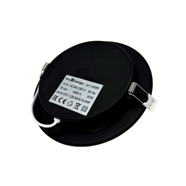 Светильник TruEnergy Fit 10089 круг 15W 4000K IP20 пластик ультратонкий черный