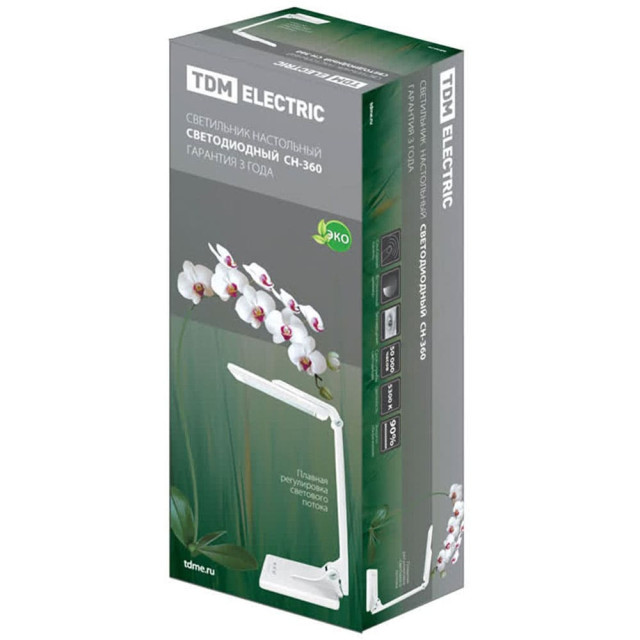 Светильник настольный TDM Electric СН-360 SQ0337-0043 складной сенсор-диммер хром