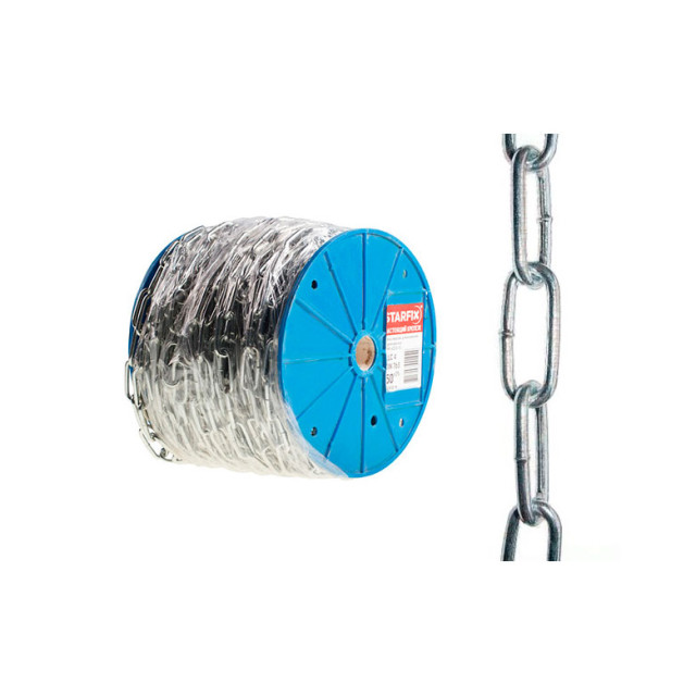 Цепь сварная Starfix SMP-42317-40 длиннозвенная оцинкованная М5 DIN 763