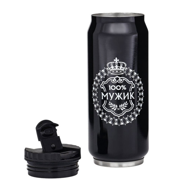Термокружка Мастер К Банка 100% мужик 400 мл