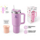 Термокружка Perfecto Linea Styley blooming lilac 27-120012 c трубочкой нержавеющая сталь 1180 мл