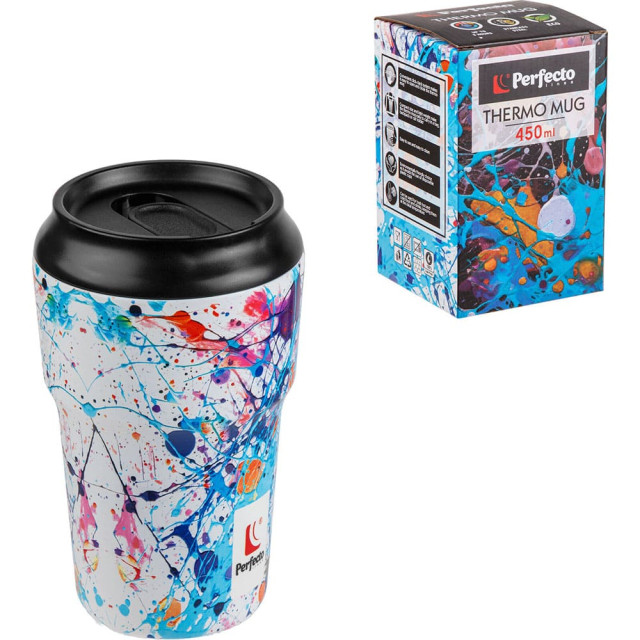 Термокружка Perfecto Linea 3D Bright splash 27-450102 нержавеющая сталь 450 мл