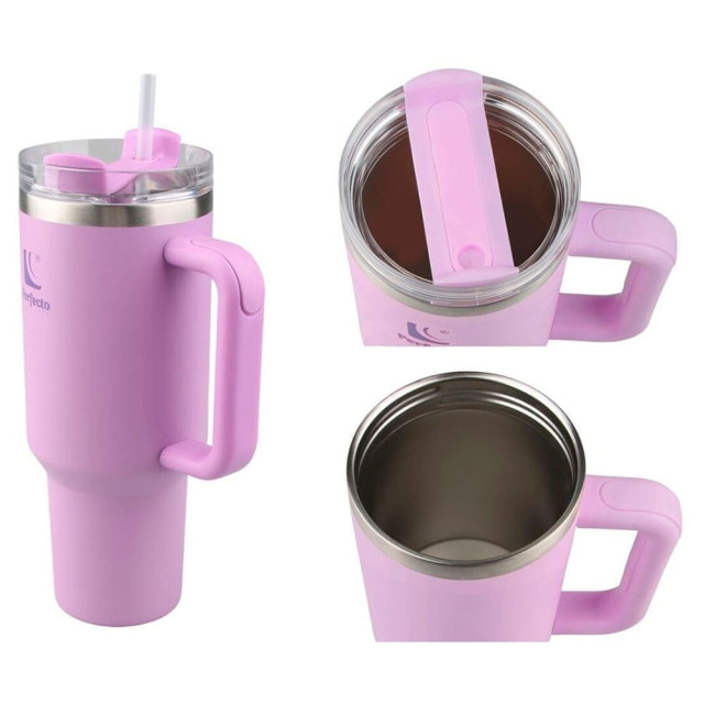 Термокружка Perfecto Linea Styley blooming lilac 27-120012 c трубочкой нержавеющая сталь 1180 мл