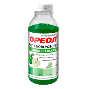 Паста колеровочная Ореол №25 универсальная зеленое яблоко 100 мл