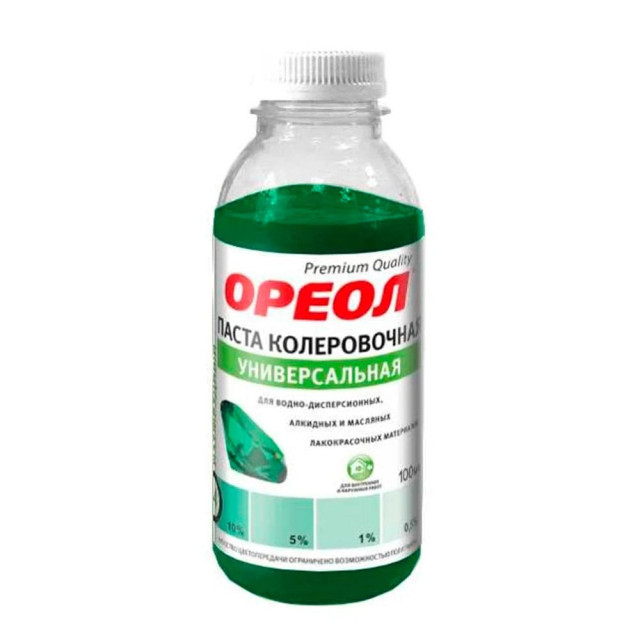 Паста колеровочная Ореол №14 универсальная изумруд 100 мл