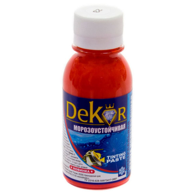 Паста колерная Dekor №23 коралл 0.1 кг