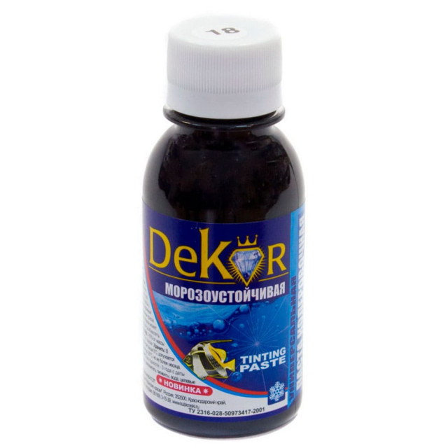Паста колерная Dekor №18 черный 0.1 кг