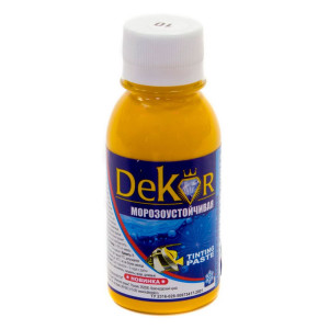 Паста колерная Dekor №10 ярко-желтый 0.1 кг