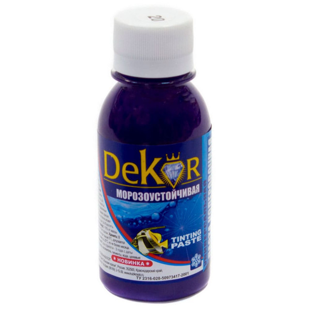 Паста колерная Dekor №20 сиреневый 0.1 кг