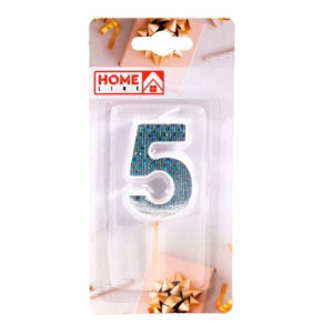 Свеча для торта Home Line Цифра 5 DY0010-7/5 код 254385 3*5 см