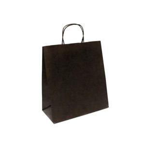 Пакет бумажный Aviora с кручеными ручками 240*140*280 мм черный