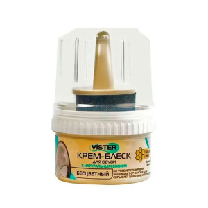 Щетка для обуви для глад кожи блеск в банке+губка отдельно бесцветный Vister