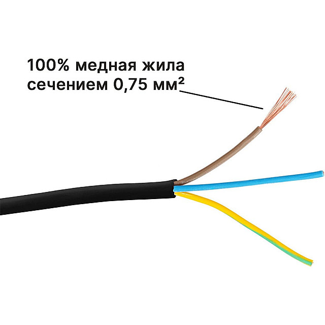 Удлинитель Юпитер JP8104-21 3 розетки с заземлением 3 м черный