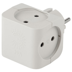 Тройник Эра SP-4-W Б0005103 4 гнезда без заземления белый