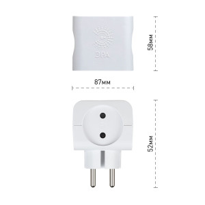 Тройник Эра SP-4-W Б0005103 4 гнезда без заземления белый