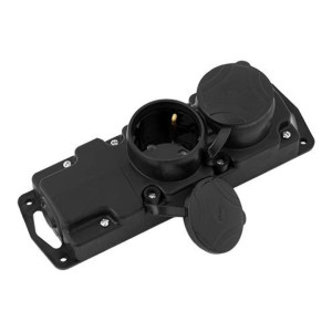 Розетка переносная Bylectrica Р16-415 двойная черная