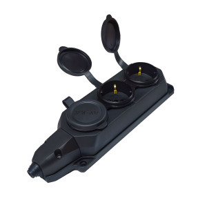 Колодка AY-KA 55 300 00 3 гнезда каучуковая черная