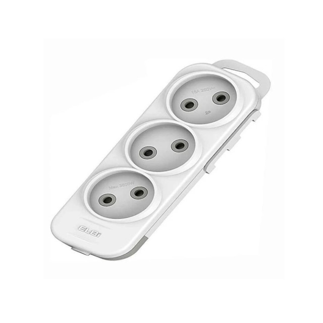 Колодка EL-BI  Myra527-010200-300 3 гнезда без заземления белая