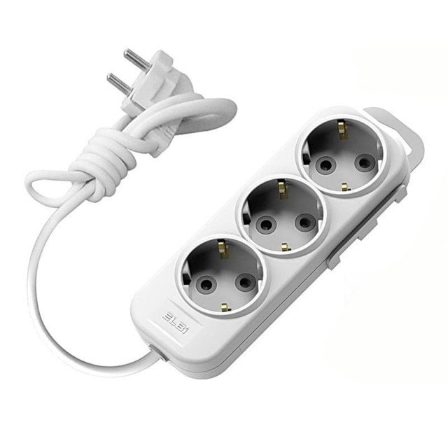 Удлинитель EL-BI Myra 527-010205-321 3 гнезда c заземлением белый 5 м