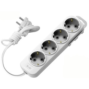Удлинитель EL-BI Myra 527-010202-411 4 гнезда c заземлением белый 2 м