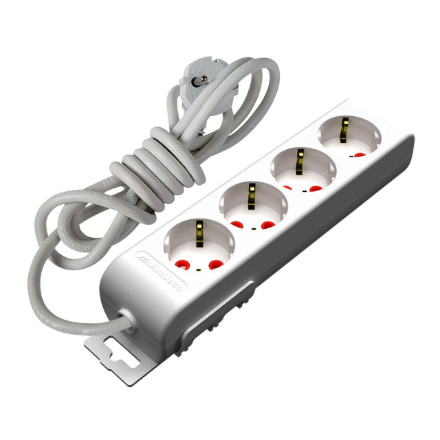Удлинитель Mutlusan Ritech 001-175-414002-03-00 4*2Р+Е со шторками белый 3 м