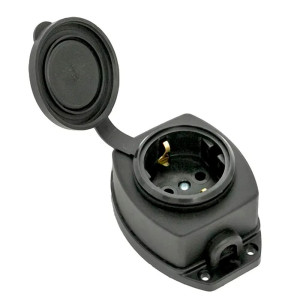 Колодка розеточная EKF Марс RPS-014-16-230-44 2P+PE 16A IP44 с защитной крышкой каучуковая