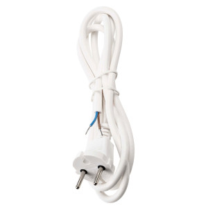 Шнур сетевой с вилкой TDM Electric SQ1305-0071 ПВС 2*0.75 мм.кв без заземления белый 1.5 м