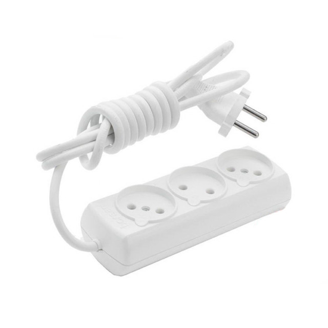 Удлинитель Borsan BR-1543-5 3 гнезда без заземления белый 5 м