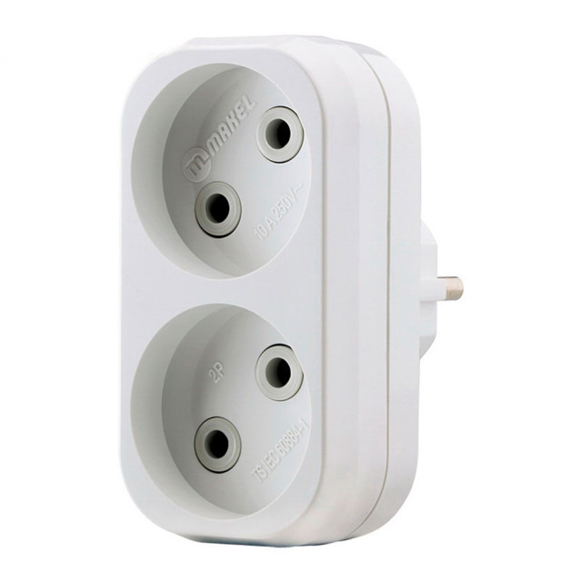 Разветвитель Makel 10030 на 2 гнезда без заземления