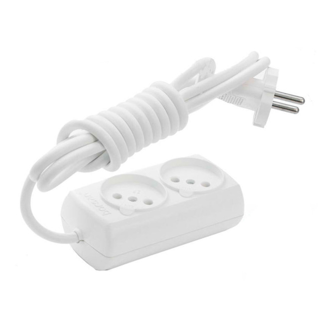 Удлинитель Borsan BR-1542-5 2 гнезда без заземления белый 5 м