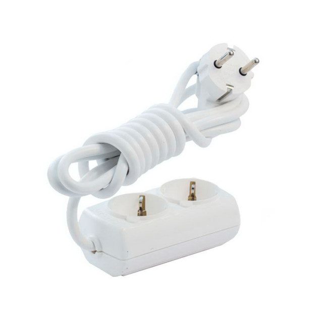 Удлинитель Borsan BR-1552-515 2 гнезда с заземлением белый 5 м