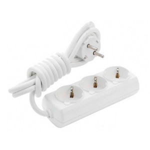 Удлинитель Borsan BR-1553-2 3 гнезда с заземлением белый 2 м