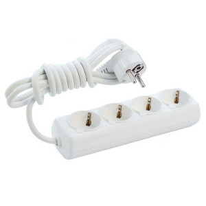 Удлинитель Borsan BR-1554-315 4 гнезда с заземлением белый 3 м