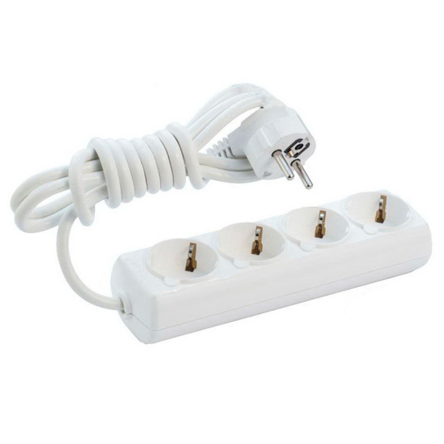 Удлинитель Borsan BR-1554-315 4 гнезда с заземлением белый 3 м