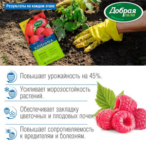Удобрение сухое Добрая сила Клубника-Малина 0.9 кг