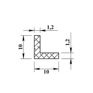 Алюминиевый уголок ПилотПро 10*10*1.2*1000 мм серебро