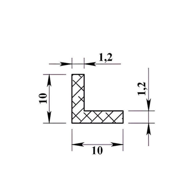 Алюминиевый уголок ПилотПро 10*10*1.2*1000 мм серебро