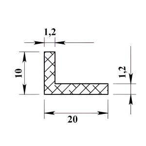 Уголок алюминиевый ПилотПро 05138 20*10*1.2 мм 2 м