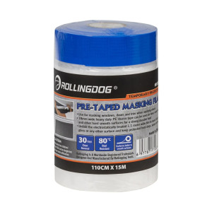 Полотно  укрывное Rollingdog STUCCO TAPE на малярной ленте  1.10*15 м