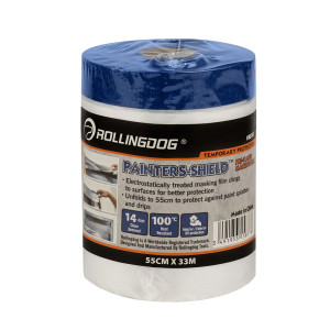 Полотно  укрывное Rollingdog PAINTERS-SHIELD на малярной ленте  0.55*33 м