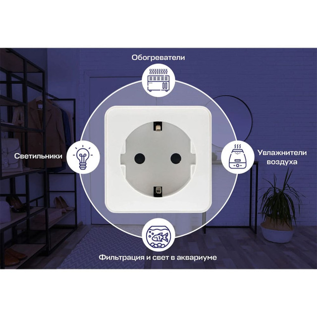 Умная розетка EKF Сonnect PRO RCS-1-WF Wi-Fi белая
