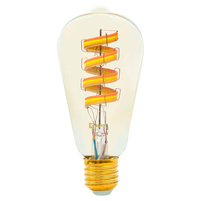 Умная филаментная лампа EKF Connect slwf-e27-st64-fil-rgbw E27 WIFI RGBW-2700K-5Вт-E27