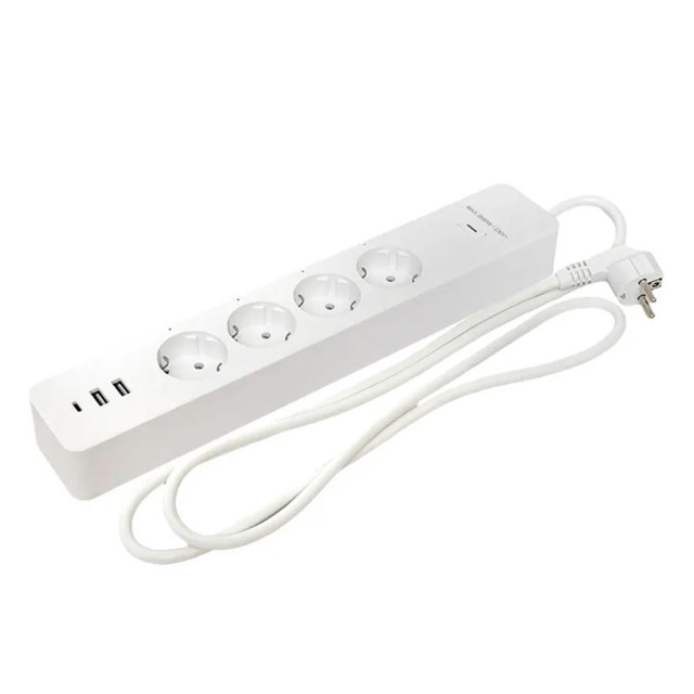 Умный удлинитель EKF Connect RCE-2-WF Wi-Fi PRO 4 гнезда с заземлением+USB*3+Type-C