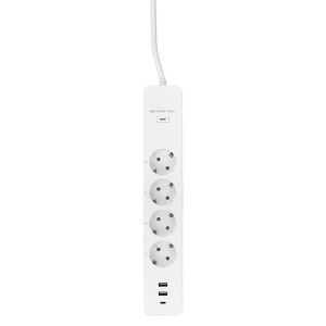 Умный удлинитель EKF Connect RCE-2-WF Wi-Fi PRO 4 гнезда с заземлением+USB*3+Type-C