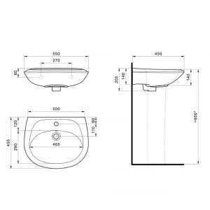 Умывальник Santek Бриз 55 1WH110460 1 отверстие